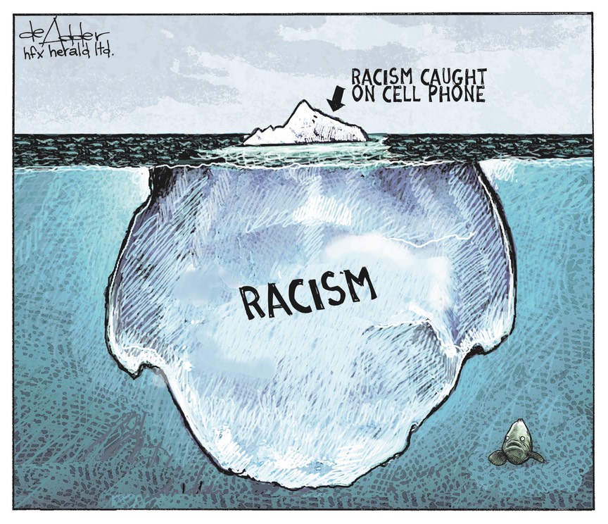 Racism iceberg cartoon
