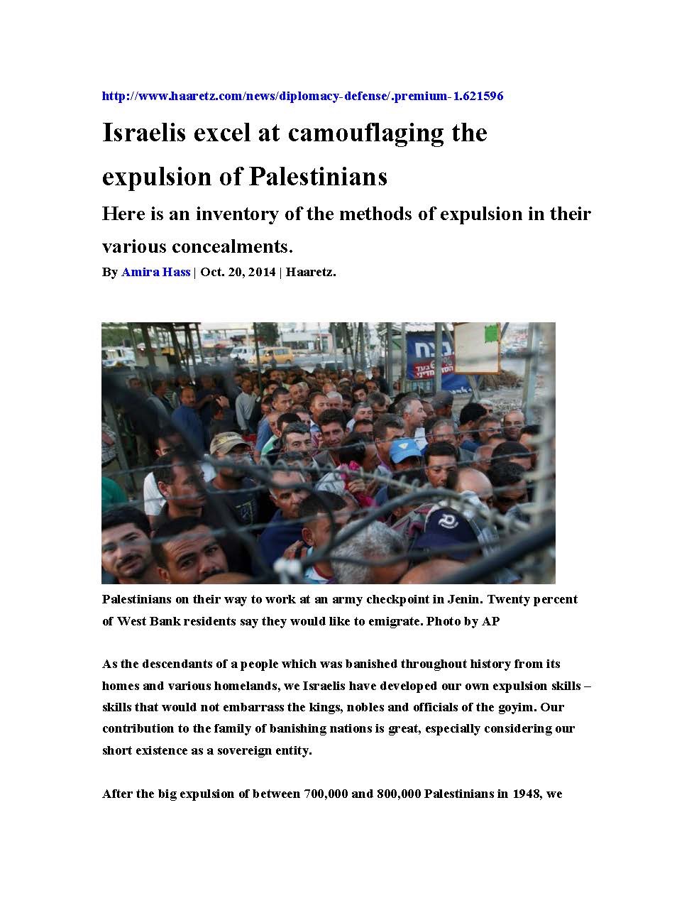 Amira Hass- Israelis excel Page 1