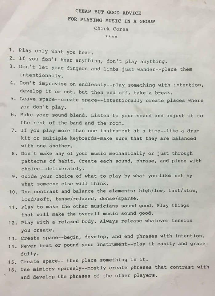 Chick Corea Advice