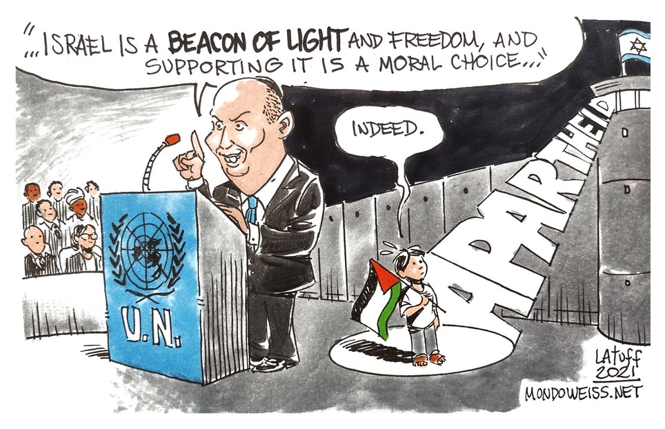 Latuff re Naftali Bennett at UN