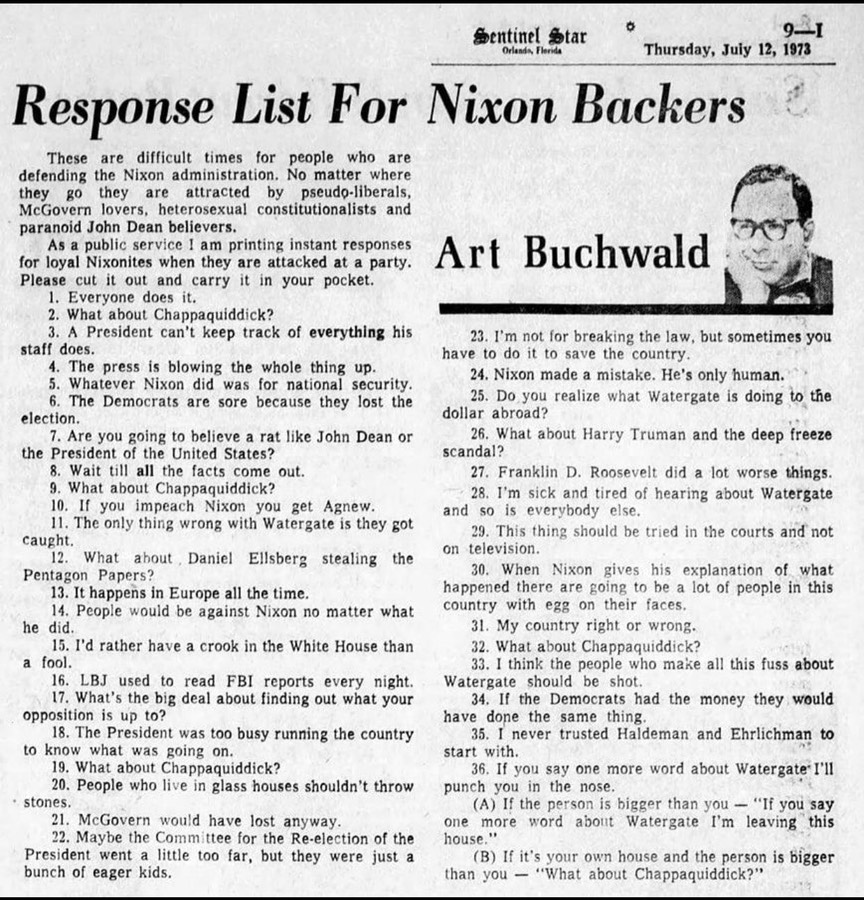 Nixon excuses